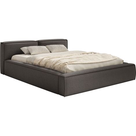 Selsey Tilves Slim – Polsterbett 200x200 mit Bettkasten und Lattenrost, Chenille, grafitgrau (1/5)