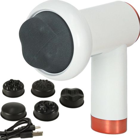 Pistola de masaje corporal adelgazante 9 en 1 blanca (1/5)