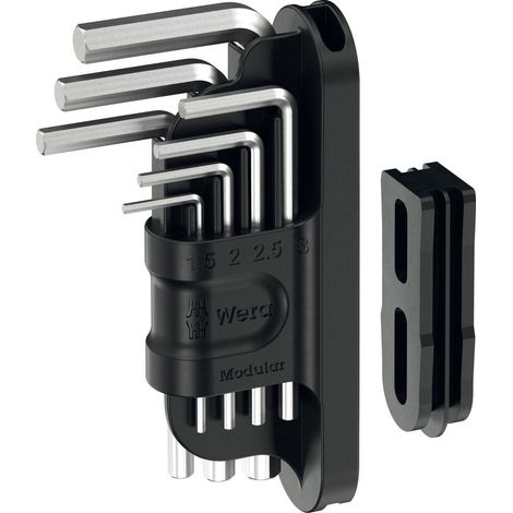 Wera Tool-Check Modular Winkelschlüssel 1 6 pans intérieurs Jeu de clés mâles coudées 1.5 mm, 2 mm, (1/4)