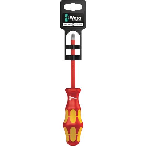 Tournevis isolé pour vis PlusMinus (Pozidriv/à fente) 165 i PZ/S 2 x 100 mm Hang-Tag WERA - 05100022001 (1/5)