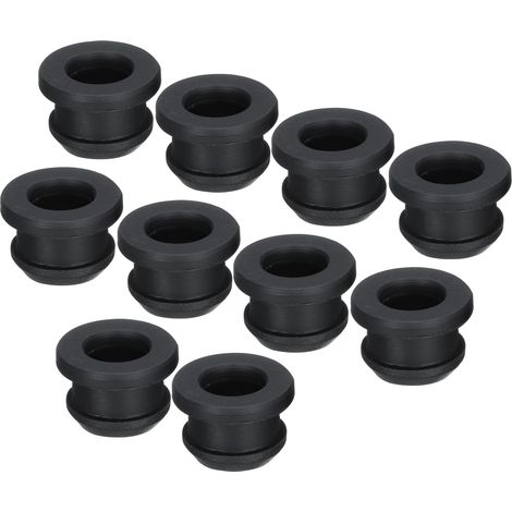 10Pcs Bouchon à Œillet en Caoutchouc à Pression, Diamètre de Montage 11mm ID 8mm, Joint Anti-Rayures Pour Boîte Électrique, Tuyau de Câble Noir (1/5)
