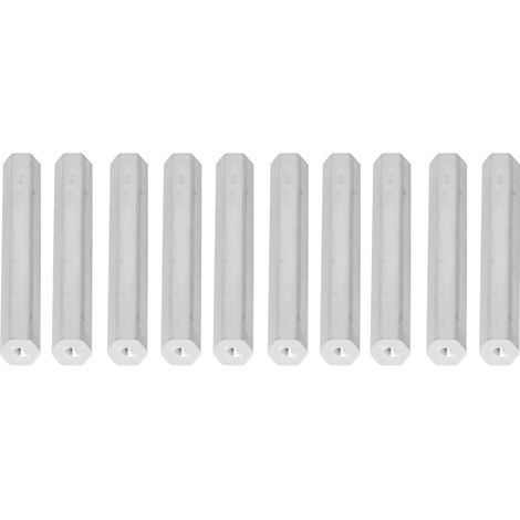 Kit de 10 tiges hexagonales en alliage d'aluminium de 12 mm avec trou de vis M4 - 4104-0012-0048