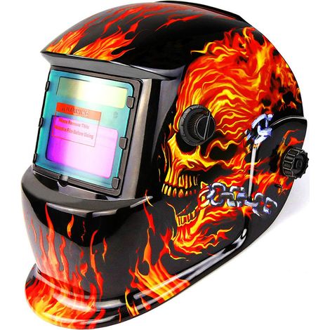 ZOLGINAH Casque de Soudure Automatique - Masque de Soudure avec 2 Lentilles et 2 Capteurs de filtre à ombre réglables DIN9-13 pour le soudage à l'arc de MIG TIG MAG [Classe énergétique A+++] (1/5)