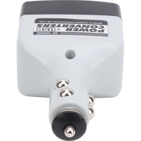 12V/24V USB-Autoladegerät mit Zigarettenanzünderadapter für Mobiltelefone, schwarzer Stromwandler (1/5)