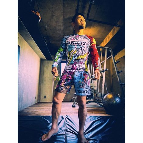 MANTO Herren Langarm-Rashguard WICKY Bunt M