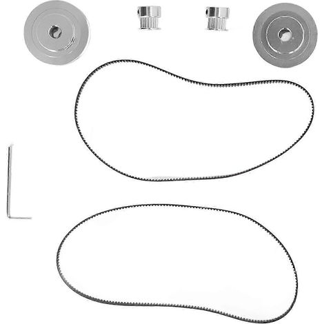 Courroie et poulies synchrones 20T 5mm + 60T 8mm, haute dureté, stabilité optimale pour imprimante 3D, kit de remplacement fiable, précision d'engrenage. (1/4)