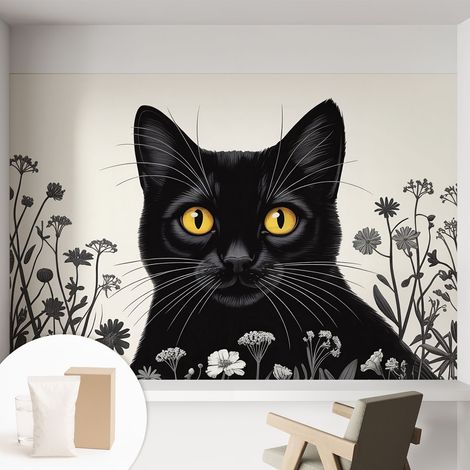 Papier peint intissé décoratif pour salon chambre et cuisine Facile à poser avec colle Fleurs de coquelicot 152x104 cm (1/5)