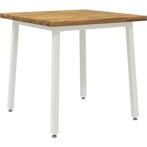 vidaXL Square Dining Table 80 x 80 x 75 cm Solid Acacia Wood Whitewash (1/5)