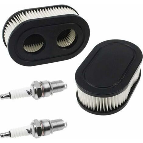 Briggs & Stratton Luftfilter 798452 und 5432 - Motorteile für Rasenmäher 593260 mit 2 Zündkerzen (1/5)