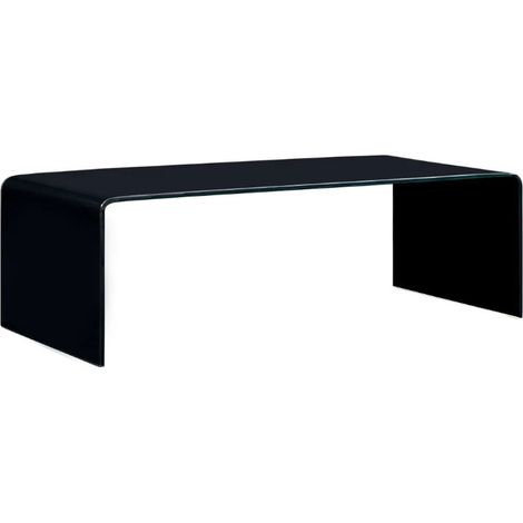 Table basse rectangulaire verre trempé noir Shaimi (1/5)
