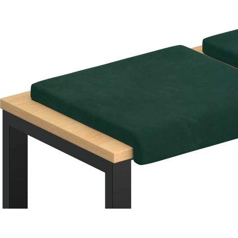 Cojín de banco 2 pcs Terciopelo Verde oscuro Profundidad 35 cm vidaXL (1/5)