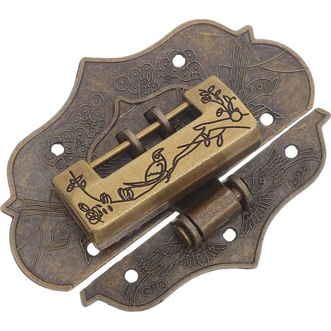 Serrure Décorative Rétro en Alliage de Zinc avec Vis Assorties, Compatible pour Coffres à Bijoux et Valises, Résistante à L'usure Quotidienne pour Usage Intérieur et Bricolage (1/5)