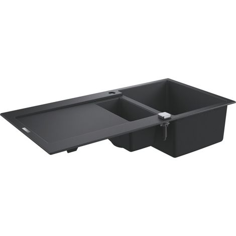 GROHE Fregadero de composite con escurridor K500 Granito Negro 31646AP0 (1/3)