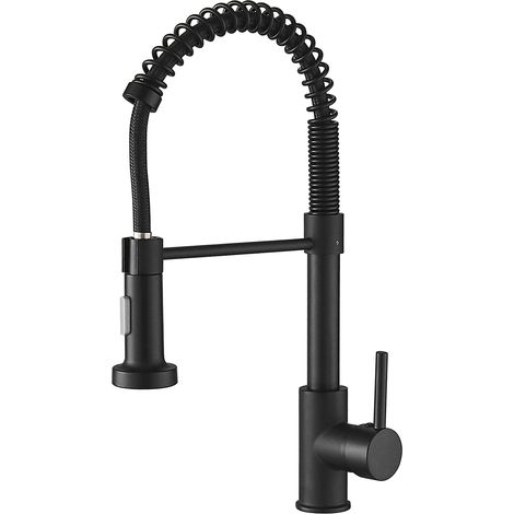 Robinet Cuisine Mitigeur Douchette Extractible 2 Modes Noir Mat