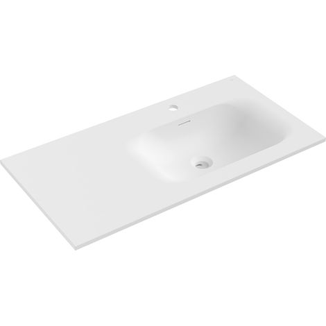 Mexen Vela lavabo empotrado en encimera derecho 91 x 46,5 cm, blanco mate - 25239001P (1/3)