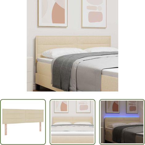 vidaXL Cabecero LED con tiras LED con cabecera Crema 160 cm tela (1/5)