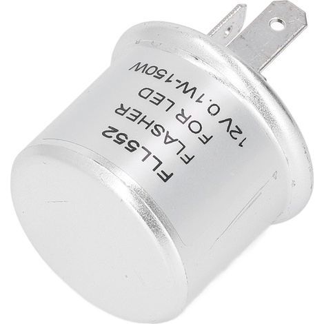 12V LED-Blinkerrelais, Aluminiumgehäuse, 2 Pins, geringer Stromverbrauch, Blinklicht für Blinker, kompatibel mit Motorrädern und Autos, langlebiges Lichtsignal (1/5)