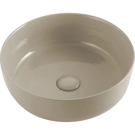 Lavabo da appoggio sabbia tondo 33 cm in ceramica Zelos (1/3)