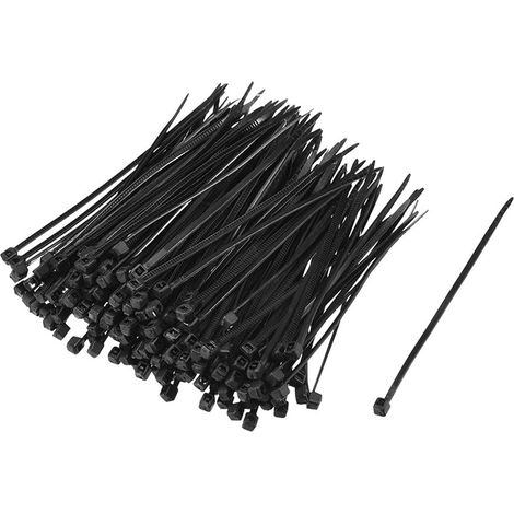 100er-Pack Kabelbinder, 150 mm x 2,8 mm, selbstsichernde schwarze Nylon-Kabelbinder für Kabelorganisation, Gartenarbeit, Zuhause, Büro (1/5)