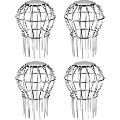 Crépine en acier inoxydable, filtre, protection de gouttière pour empêcher les feuilles, les graines et les débris d'entrer, 62 mm, paquet de 4