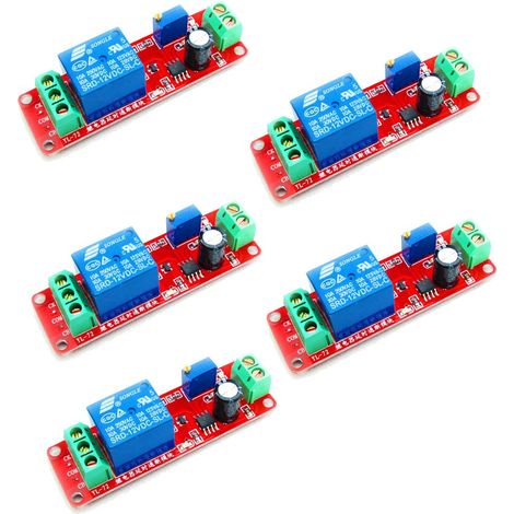 5pcs NE555 DC 12V Temporisation Relais Module de commutation réglable 0 à 10 seconde (1/5)
