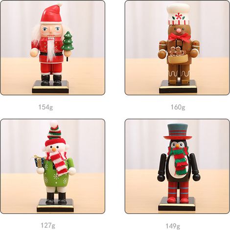 Décorations de Noël en bois Casse-Noisette, figurines Casse-Noisette, marionnettes, ornements de bureau, décoration intérieure (1/3)