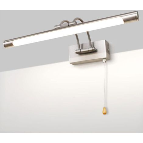 LED 8W IP44 Mirror Wall Light Bathroom Lighting Nickel Indoor Lighting with Switch, 40CM 3000K Wall Lights for Pictures and Display Cases Adjustable Arm Reading Lamps (1/5)
