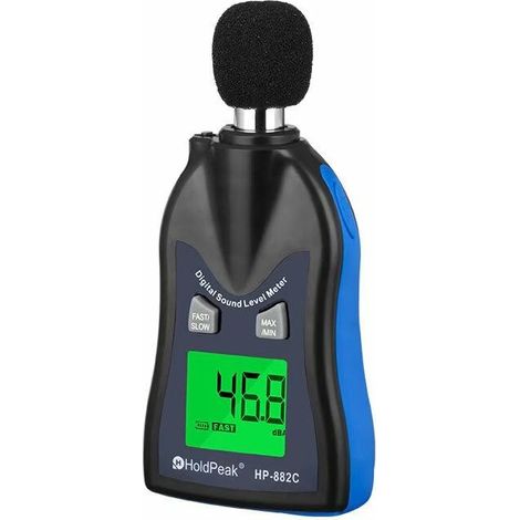 Sonomètre 30130dBc Decibelmetre avec Pondération Temporelle RAPIDE/LENTE,Fonction de Maintien Maximum,Arrêt Automatique,Rétroéclairage 1 pcs(Batterie Incluse) (1/5)