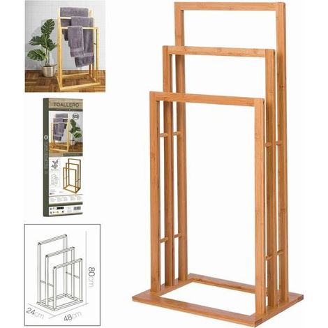 DK HOME TOALLERO TRIPLE BAMBU 48 x 24 x H 80 cm (1/5)