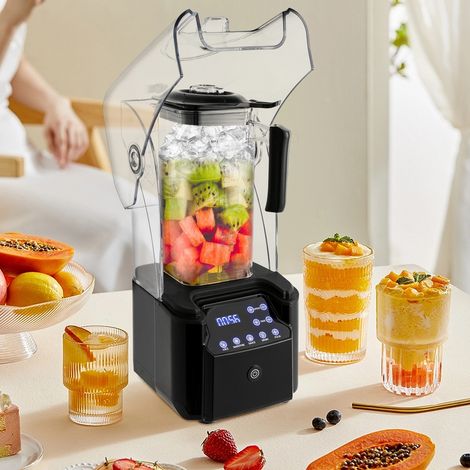 Licuadora de pie 2200W con display LED, mezclador para smoothies, licuadora silenciosa de alto rendimiento 2.2L rojo (1/5)