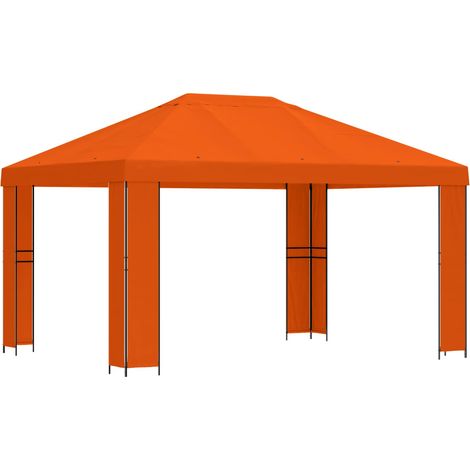 Gazebo 4 x 3 m Orange Polyester and Steel 190 gsm vidaXL (1/5)