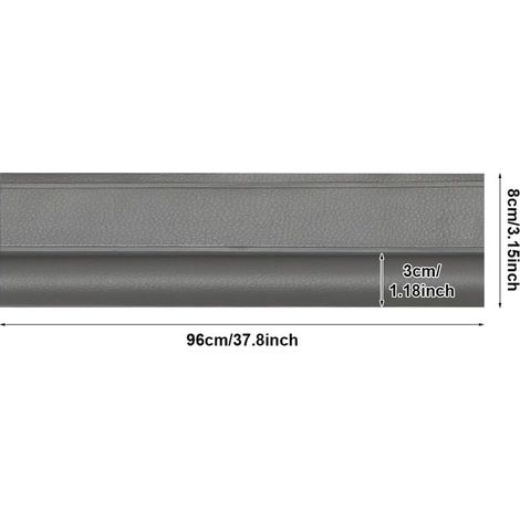Burlete autoadhesivo aislante para la parte inferior de la puerta, 96 cm, sellado contra el frío y el ruido para puertas/ventanas, insonorizado, a prueba de insectos, inserto de espuma adhesiva (gris) (1/4)
