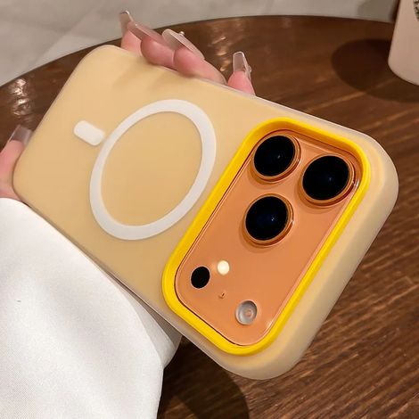 (iPhone 13 Pro Orange) Coque magnétique antichoc 2 en 1, coque de protection à cadre magnétique MagSafe (1/5)