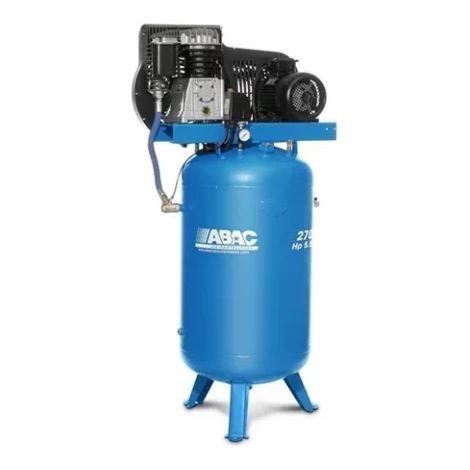 Abac – Compresseur d'air à piston vertical 270 litres 5,5 CV – Débit 41 m3/h – Pression 10 bar – Moteur triphasé 400V – Tête bi-étagée (1/3)