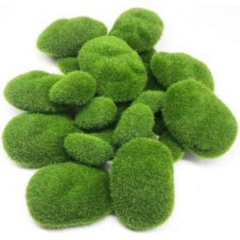 Mousse Artificielle Rocks Décoratifs, 25 PCS 2 Taille Boules de Mousse Verte pour Arrangements Floraux, Fée Jardins, Terrariums et Travaux Manuels (1/5)