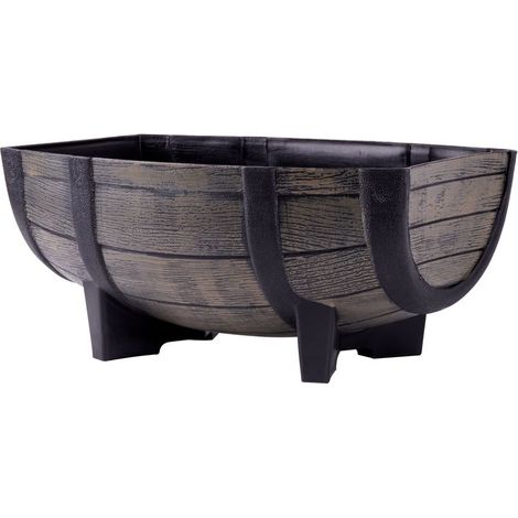 Blumentopf Strend Pro Woodeff, 29x41x19 cm, natural, Fass, Holz-Effekt