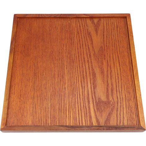 Plateau carré en bois massif pour thé, café, sushis et en-cas, idéal pour cafés et restaurants (30 x 30 cm) (1/5)
