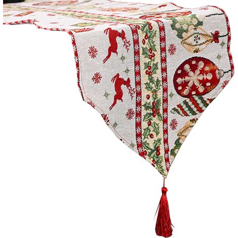 Camino de mesa navideño  Papá Noel, mantel pequeño para tocador, decoraciones para el hogar, comedor, estilo 4