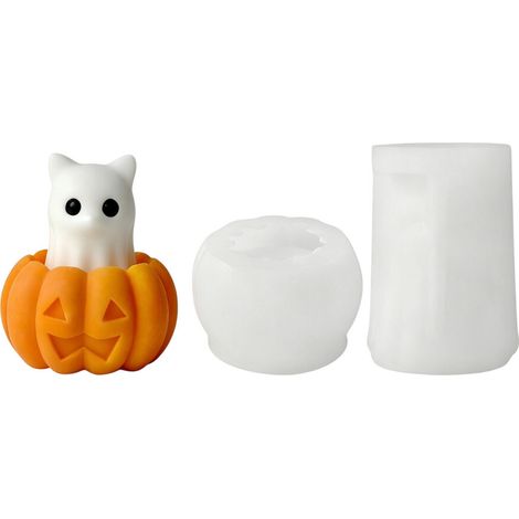 Stampo in silicone per Halloween, zucca a forma di gattino fantasma