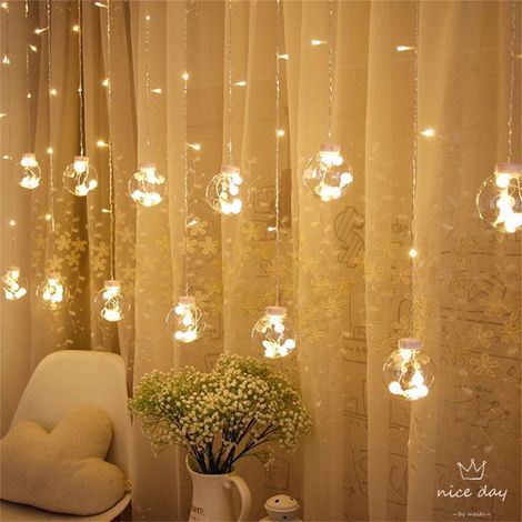 Guirlande Lumineuse À Led - Boîtier Pile - 12 Lumières - Blanc Chaud - Pour Décoration Intérieure Et Extérieure - 1 Pièce (1/5)