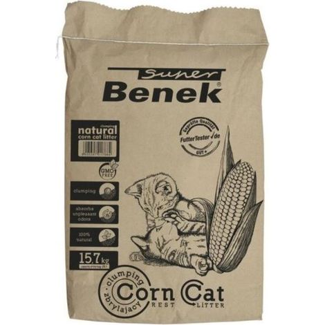 Certech Super Benek Corn Cat - lettiera agglomerante a base di mais 25 l (1/2)