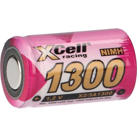 XCELL NiMH-Akku, Industriezelle, 2/3 A, Flat-Top, 28,5x17mm, 1,2V/1300mAh (1/5)