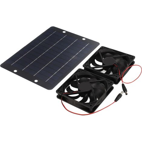10W 12V 2A Dual Extraction Solar Panel Fan Kit with (1/5)