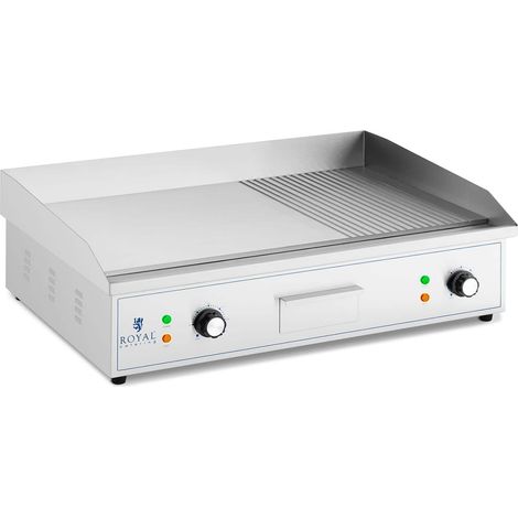 Plancha elettrica - 727 x 420 mm - rigata + liscia - 4.400 watt 140004057