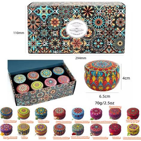 Coffret cadeau de 16 bougies parfumées à la cire de soja, bougies aux huiles essentielles pour femmes, cadeau d'anniversaire pour une maman (1/5)