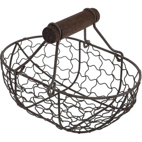 Panier à œufs décoratif vintage, panier de cuisine décoratif, corbeille à fruits, porte-œufs de poule, panier à œufs avec anse (1/5)