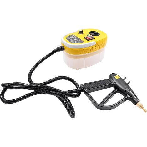 Limpiador de vapor portátil de alta presión de 2500 W con pistola rociadora automática para uso doméstico, para limpiar estufas, ollas y sartenes, campanas extractoras (amarillo)