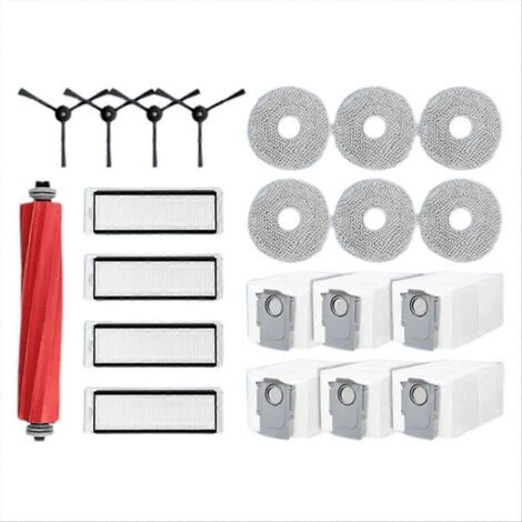 Pièces détachées pour aspirateur robot Roborock Qrevo : brosse principale, filtre HEPA, lingette de nettoyage, sac à poussière, accessoires