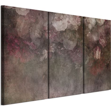 Tableau sur toile italienne 90 x 60 cm, triptyque - style rustique - fleurs. Tableau sur toile italienne 120 x 80 cm, triptyque - style rustique - fleurs. (1/5)