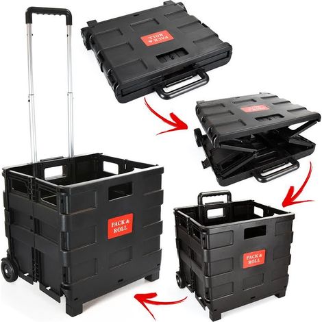 25KG Folding Shopping Trolley Black
